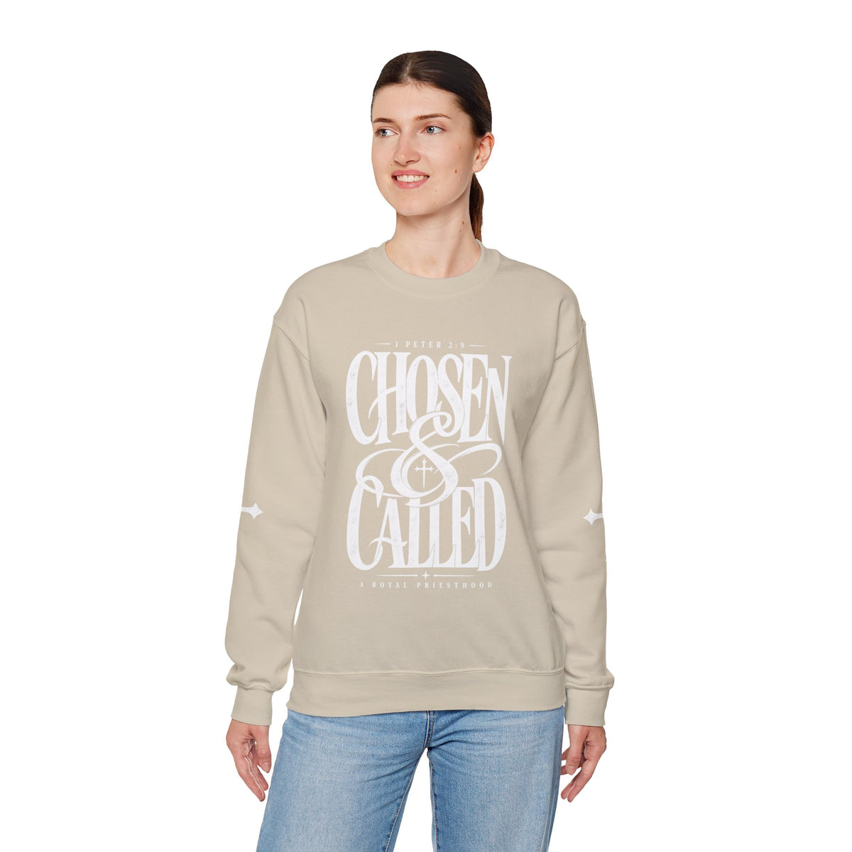 Chosen & Called Crewneck Sweatshirt — Christian Faith Apparel, 'A Royal Priesthood' Gospel Pullover