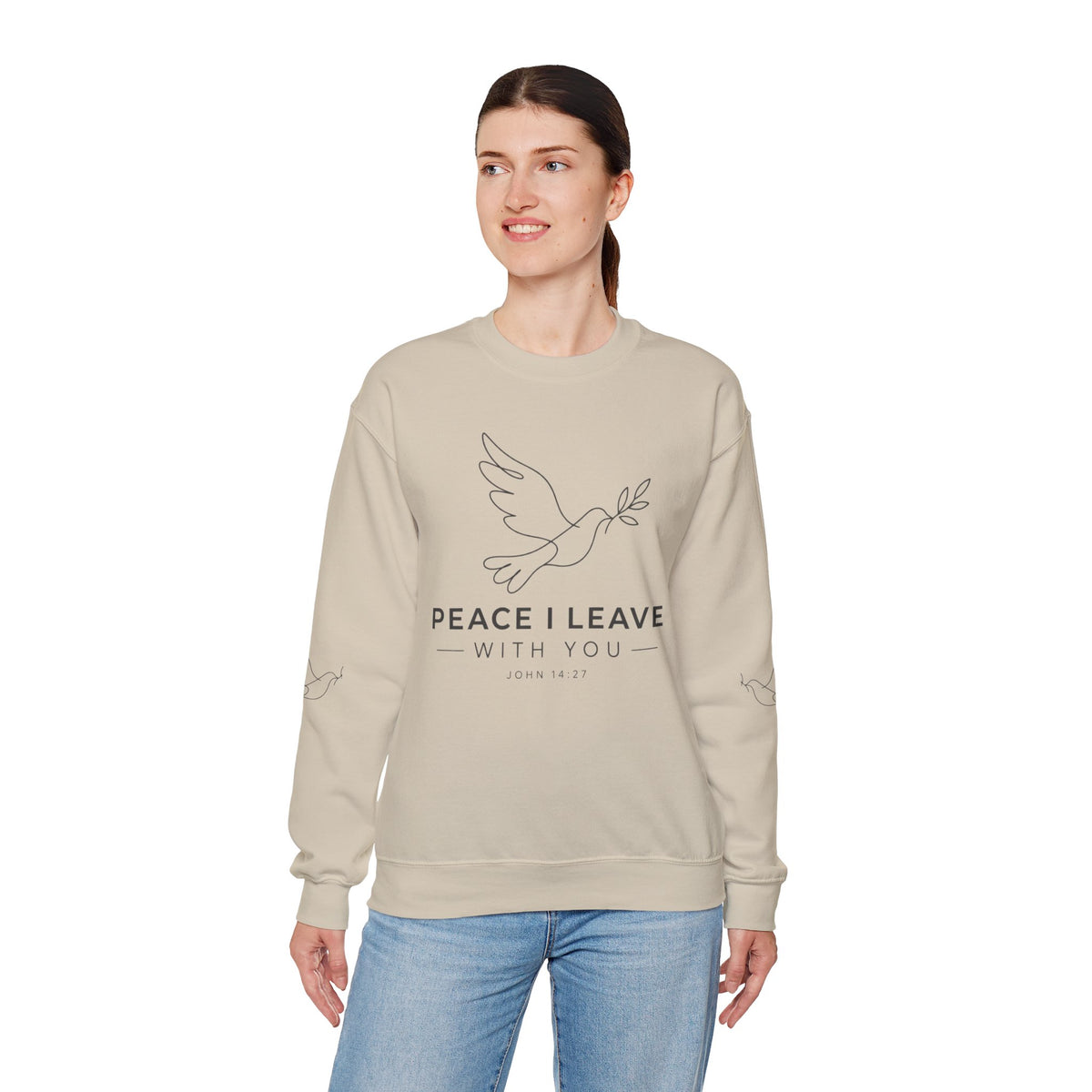 Peace I Leave Crewneck Sweatshirt — Dove & John 14:27 Inspirational Sweatshirt