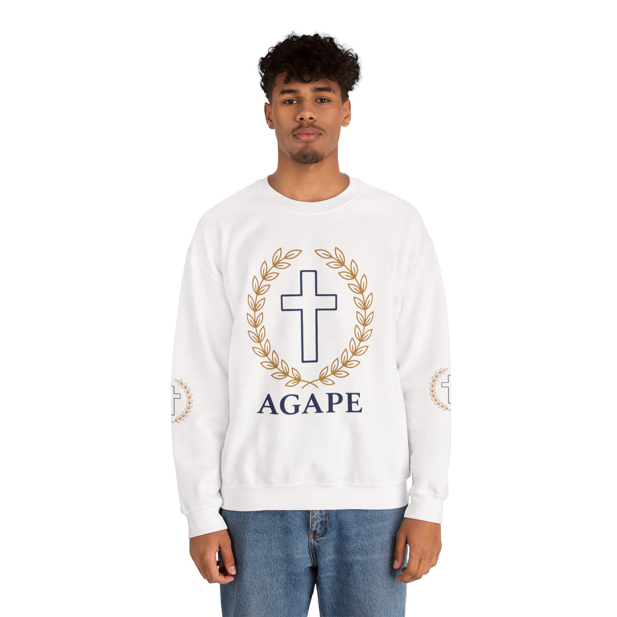 Agape Cross Crewneck Sweatshirt — Christian Faith Pullover