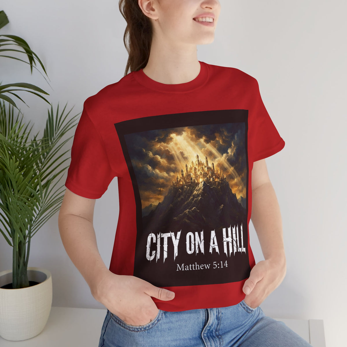 City on a Hill T-Shirt — Matthew 5:14 Christian Faith Tee