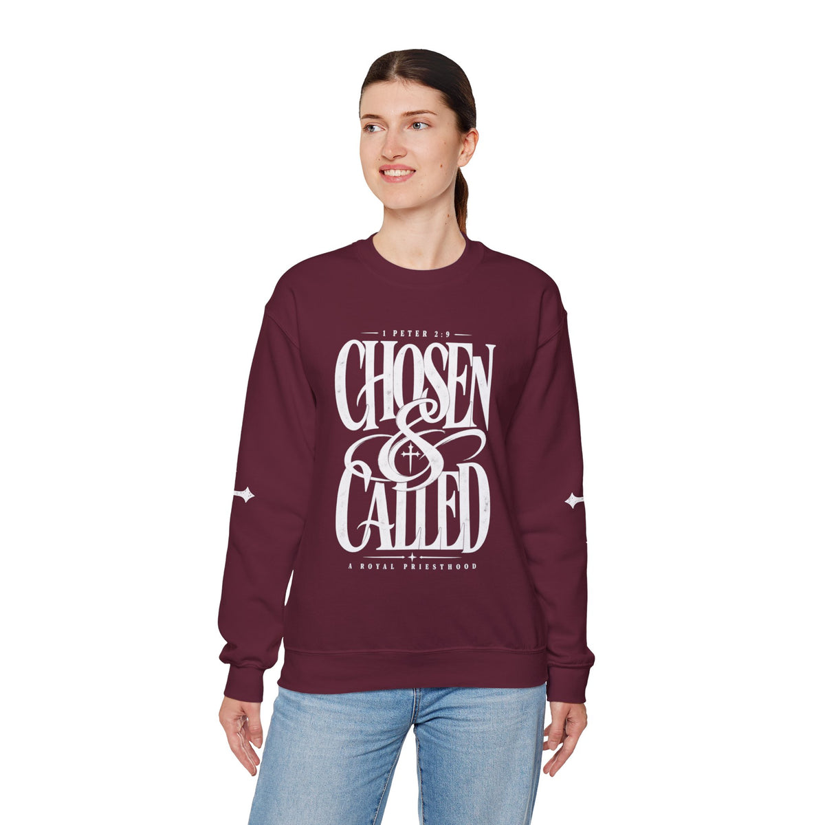 Chosen & Called Crewneck Sweatshirt — Christian Faith Apparel, 'A Royal Priesthood' Gospel Pullover