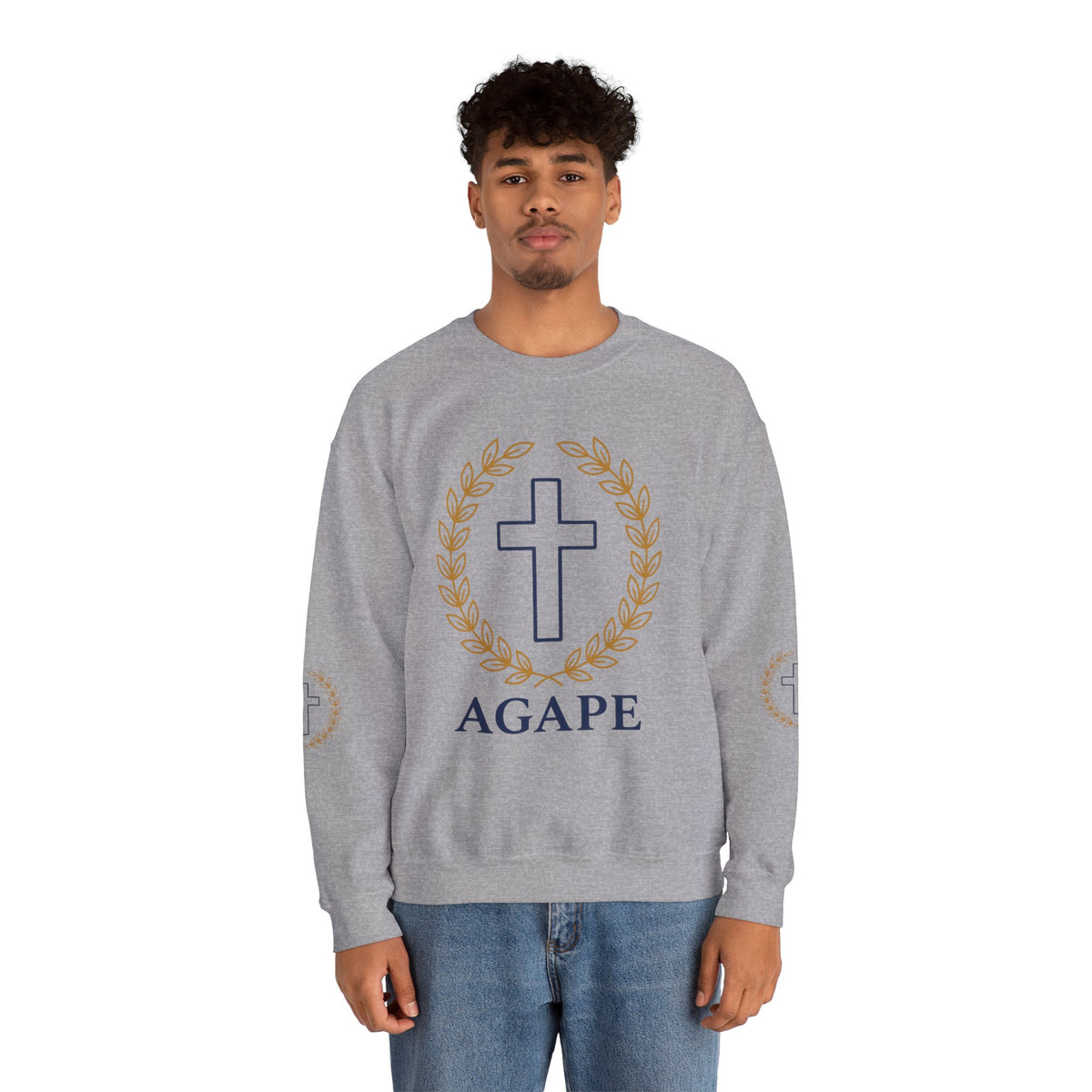 Agape Cross Crewneck Sweatshirt — Christian Faith Pullover