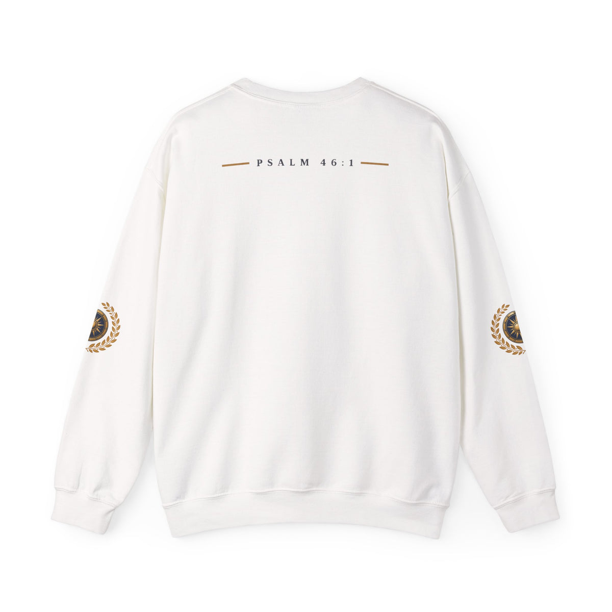 Crewneck Sweatshirt — “God Is Our Refuge and Strength” Psalm 46:1 Christian Faith Pullover