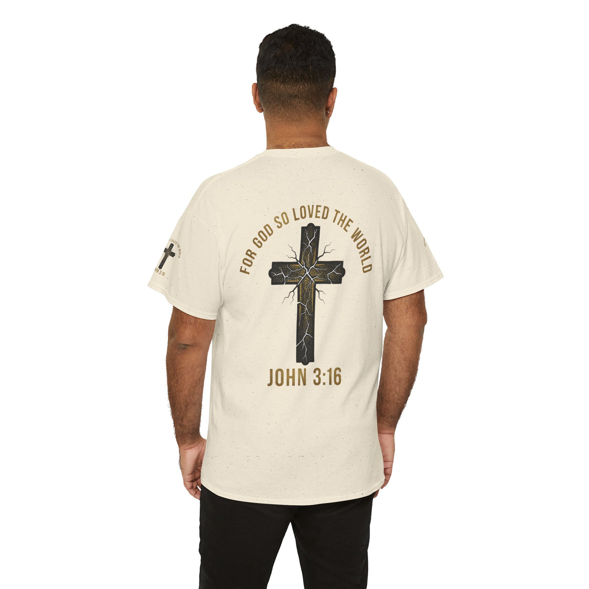 John 3:16 Cross T-Shirt — "For God So Loved the World" Christian Tee