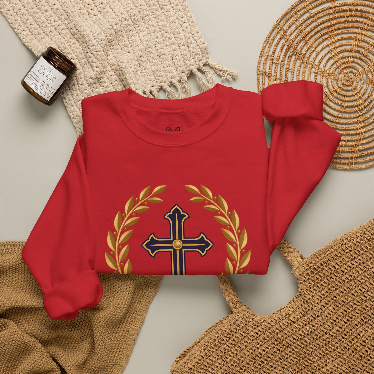 Psalm 27 Crewneck Sweatshirt — "The Lord Is My Light" Christian Cross Pullover