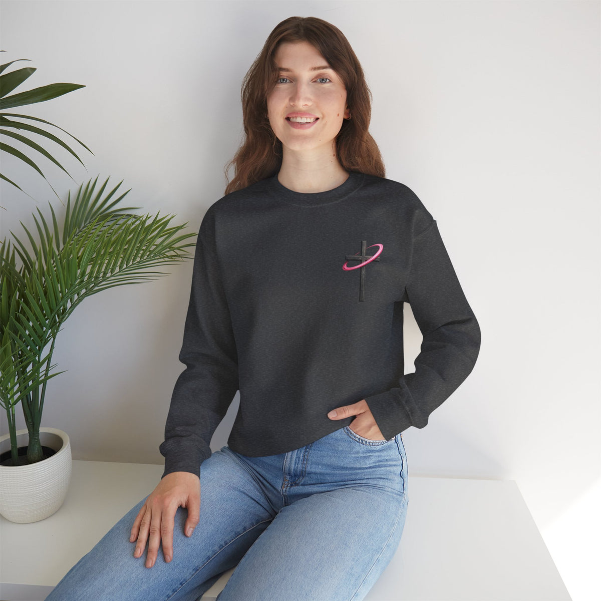 Christian Crewneck Sweatshirt — “With God All Things Are Possible” Inspirational Pullover