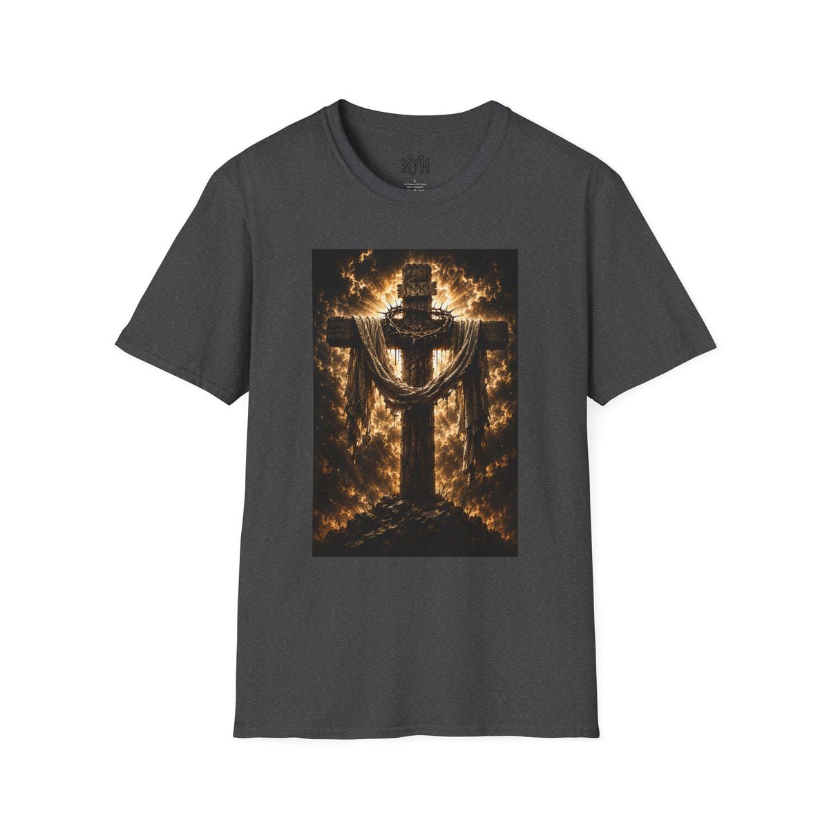 Fiery Cross Christian T-Shirt — Glowing Resurrection Design