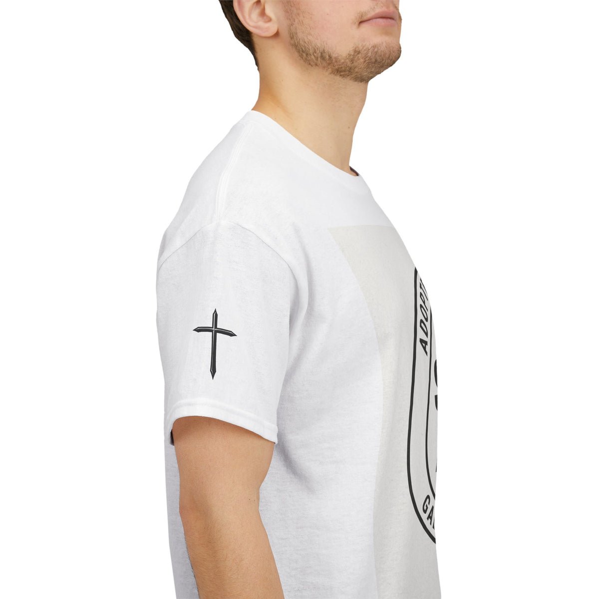 Christian Son & Heir T-Shirt — 'Adopted by Grace' Faith Tee with Jesus Prayer Design