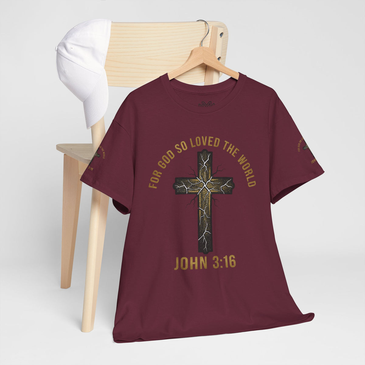 John 3:16 Cross T-Shirt — "For God So Loved the World" Christian Tee