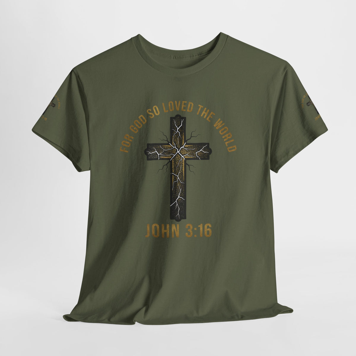 John 3:16 Cross T-Shirt — "For God So Loved the World" Christian Tee
