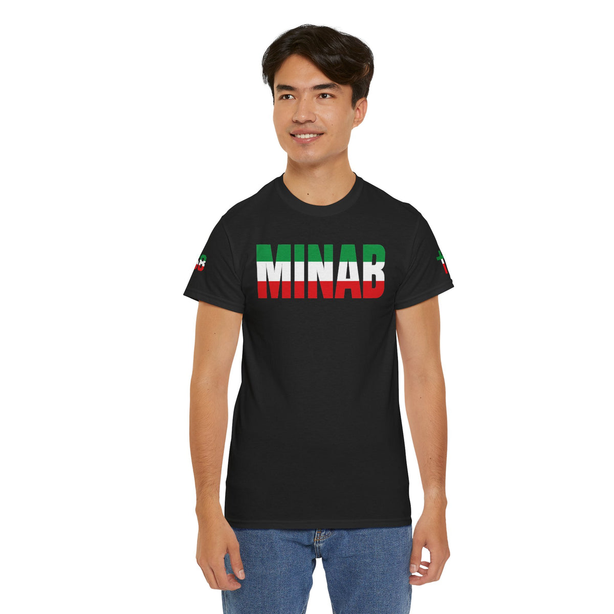 MINAB - Flag Graphic Tee — '168' Back Number Casual T‑Shirt
