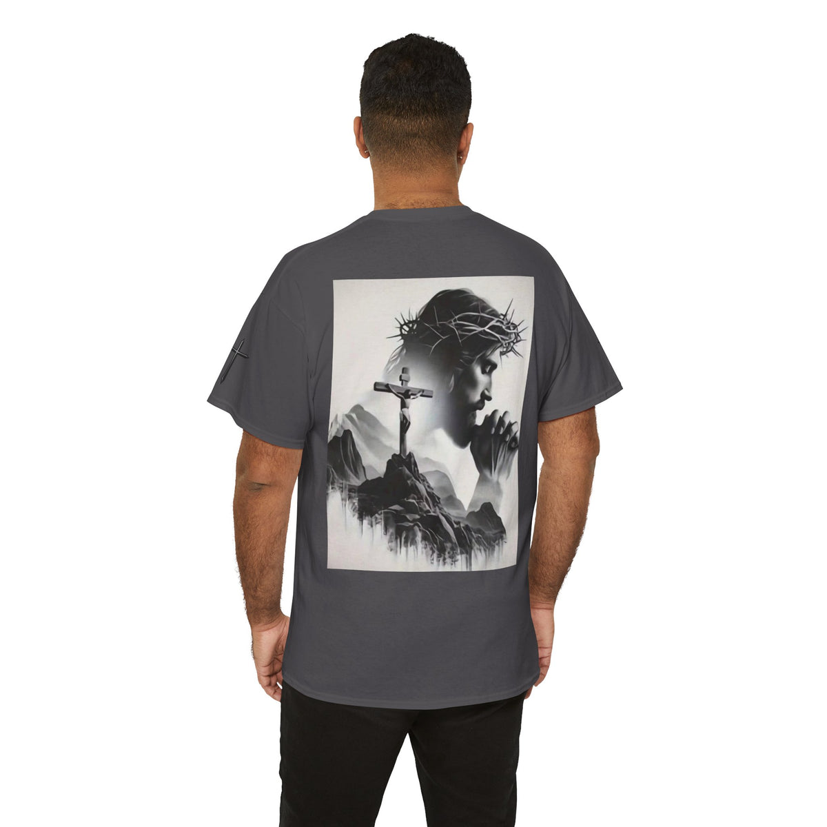 Christian Son & Heir T-Shirt — 'Adopted by Grace' Faith Tee with Jesus Prayer Design