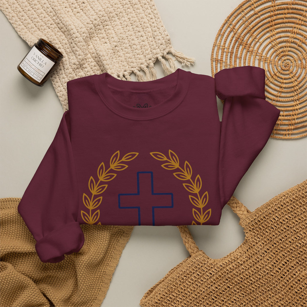 Agape Cross Crewneck Sweatshirt — Christian Faith Pullover