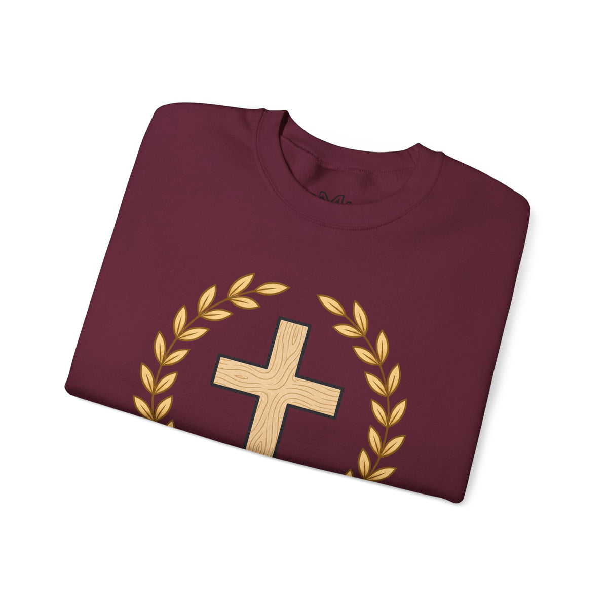 Christian Cross Crewneck Sweatshirt – "Christ Lives in Me" Religious Pullover