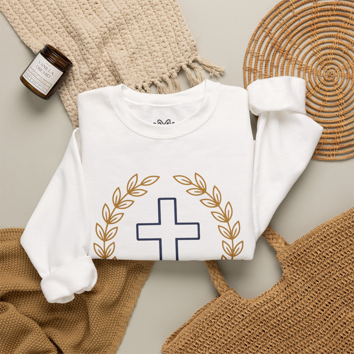 Agape Cross Crewneck Sweatshirt — Christian Faith Pullover