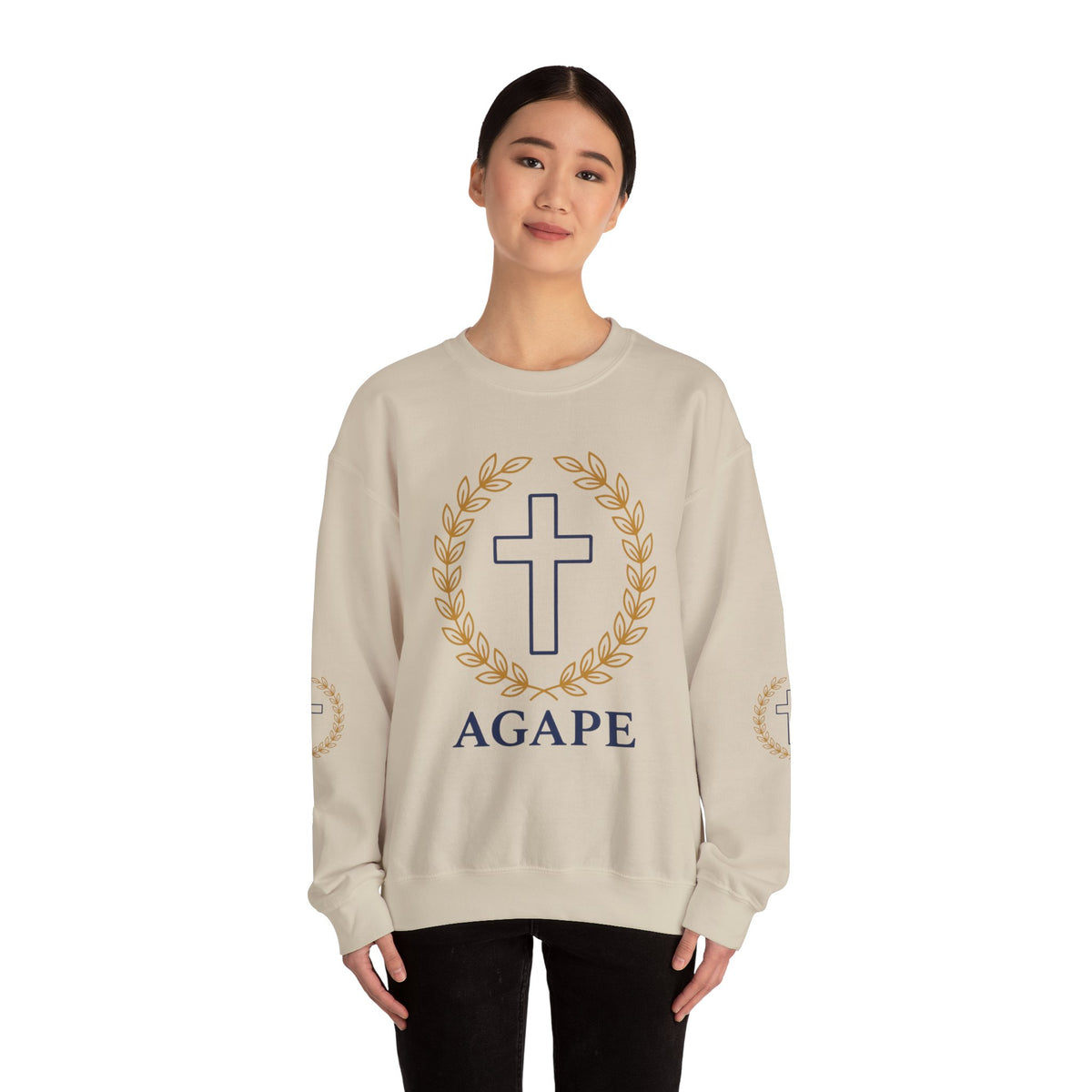 Agape Cross Crewneck Sweatshirt — Christian Faith Pullover