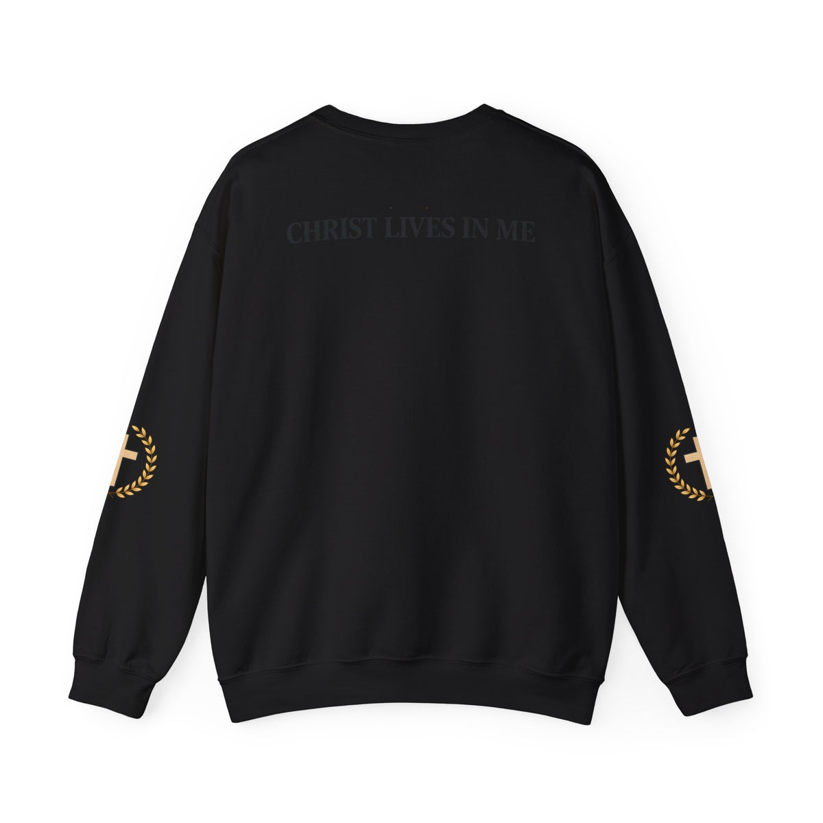 Christian Cross Crewneck Sweatshirt – "Christ Lives in Me" Religious Pullover