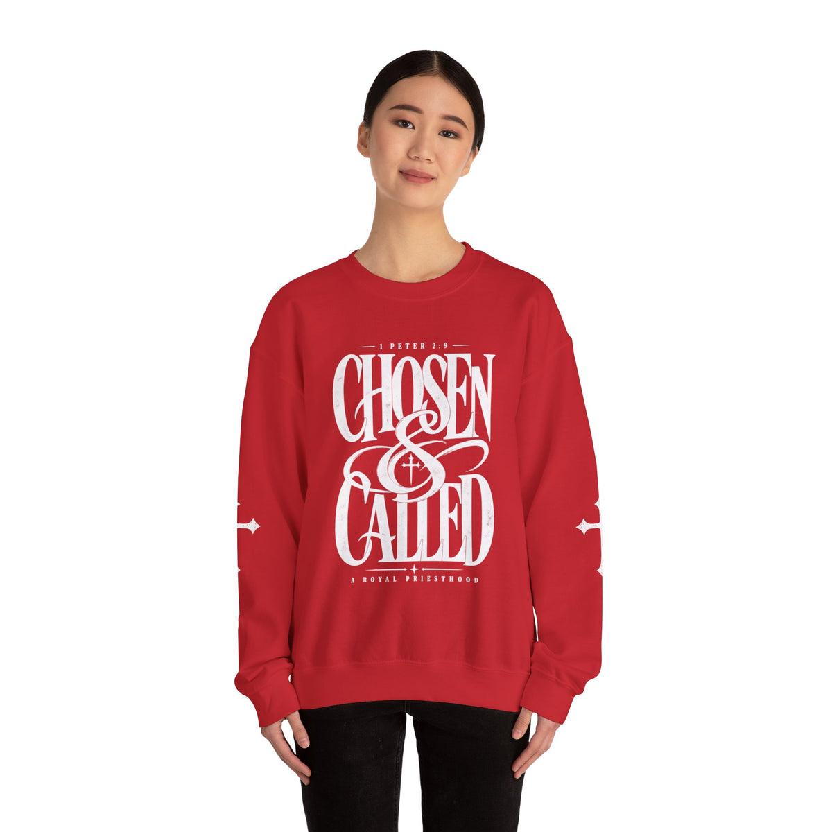 Chosen & Called Crewneck Sweatshirt — Christian Faith Apparel, 'A Royal Priesthood' Gospel Pullover