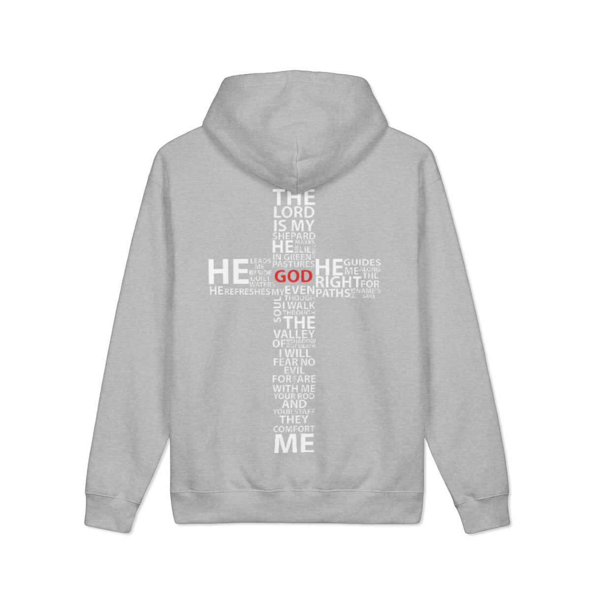 Psalms Hoodie — Scripture Cross Word Art Christian Pullover
