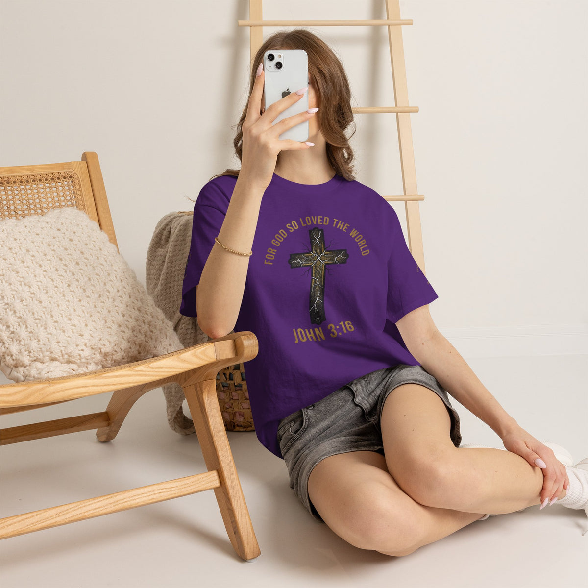 John 3:16 Cross T-Shirt — "For God So Loved the World" Christian Tee