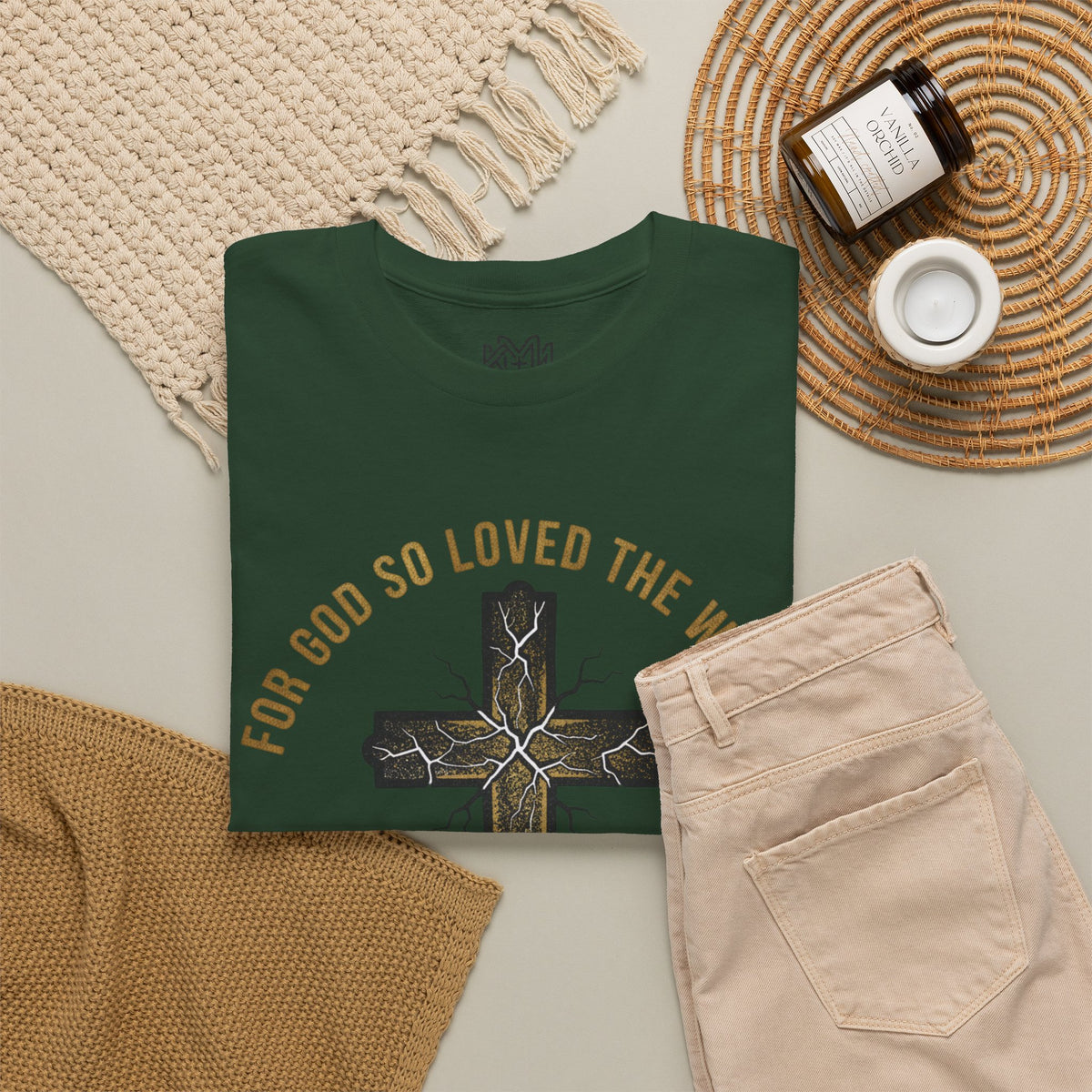 John 3:16 Cross T-Shirt — "For God So Loved the World" Christian Tee