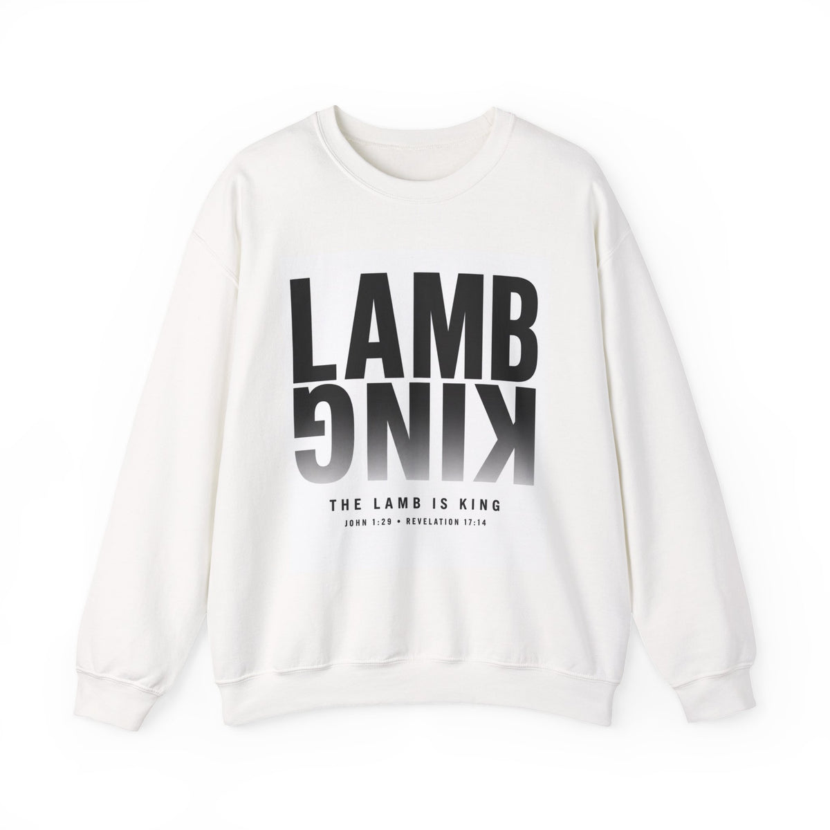 Lamb King Crewneck Sweatshirt — "The Lamb Is King" Christian Graphic Pullover