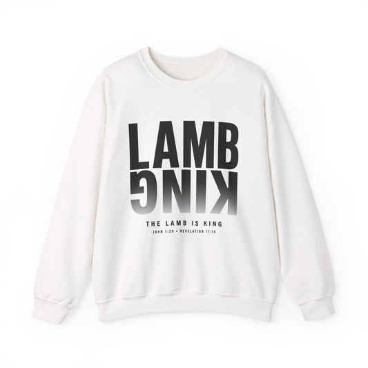 Lamb King Crewneck Sweatshirt — "The Lamb Is King" Christian Graphic Pullover