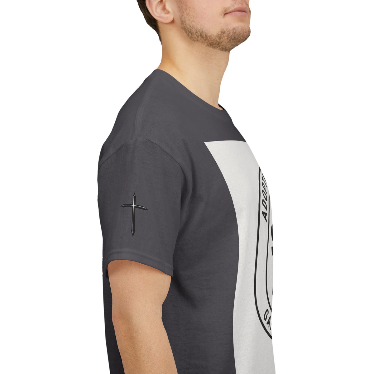 Christian Son & Heir T-Shirt — 'Adopted by Grace' Faith Tee with Jesus Prayer Design