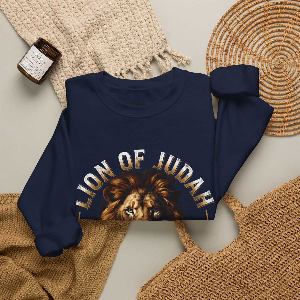 Lion of Judah Sweatshirt – "Revelation 5:5" Christian Crewneck