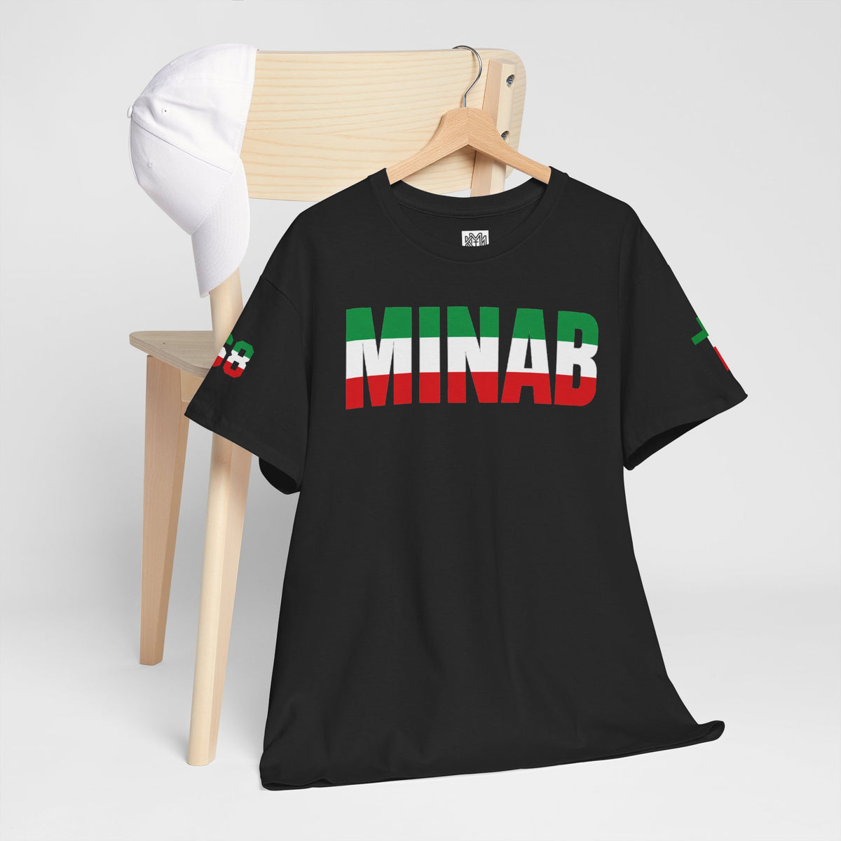 MINAB - Flag Graphic Tee — '168' Back Number Casual T‑Shirt
