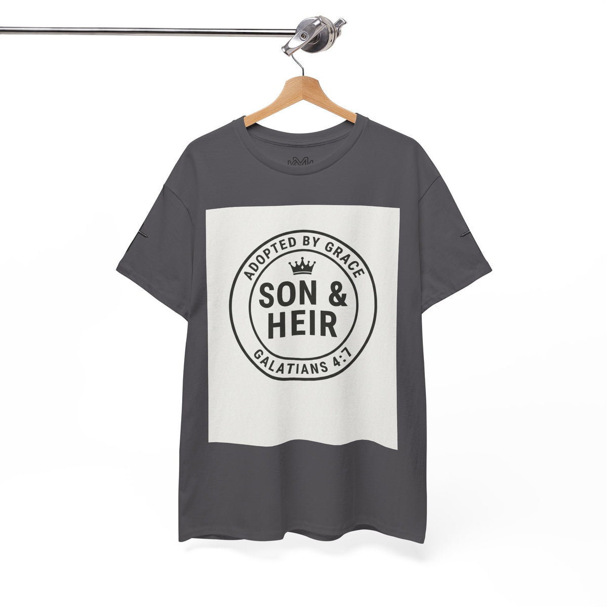Christian Son & Heir T-Shirt — 'Adopted by Grace' Faith Tee with Jesus Prayer Design