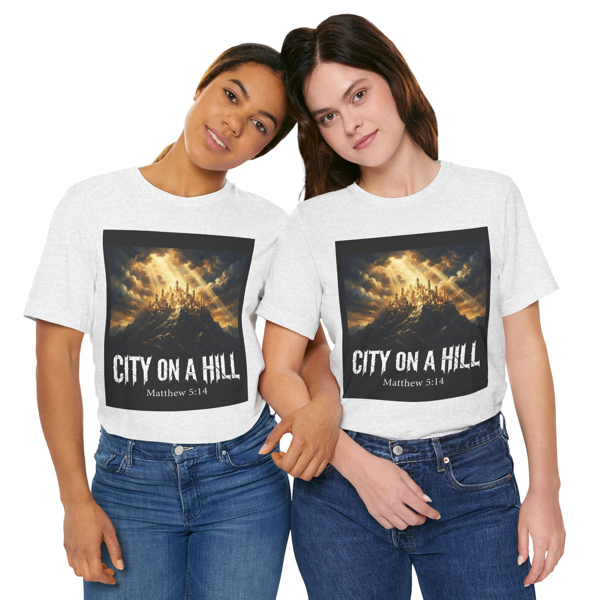 City on a Hill T-Shirt — Matthew 5:14 Christian Faith Tee