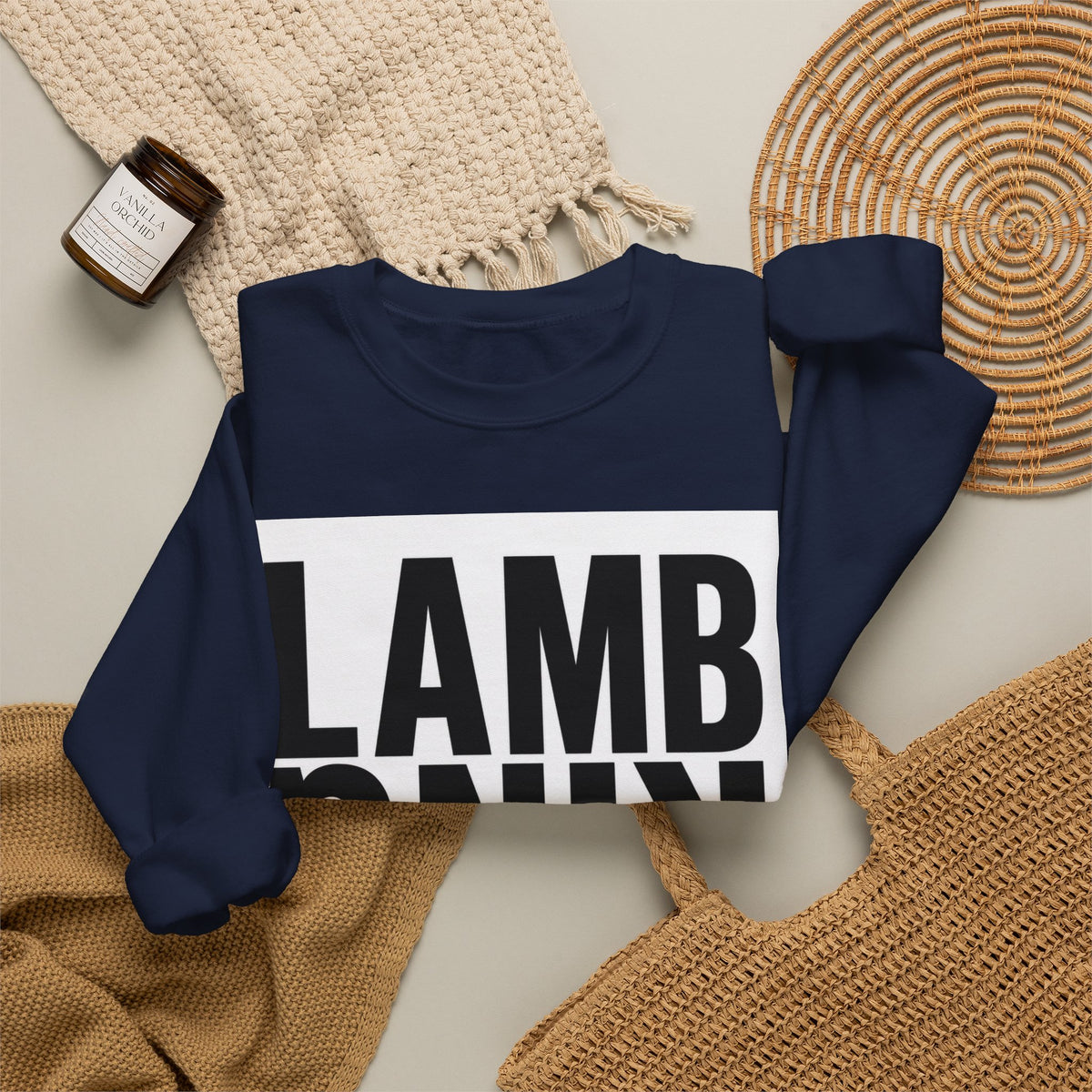 Lamb King Crewneck Sweatshirt — "The Lamb Is King" Christian Graphic Pullover