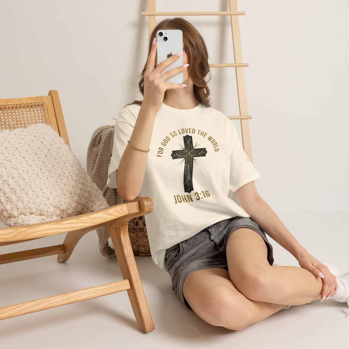 John 3:16 Cross T-Shirt — "For God So Loved the World" Christian Tee