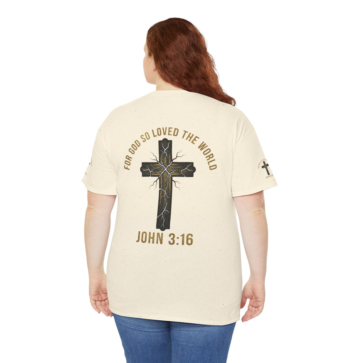 John 3:16 Cross T-Shirt — "For God So Loved the World" Christian Tee