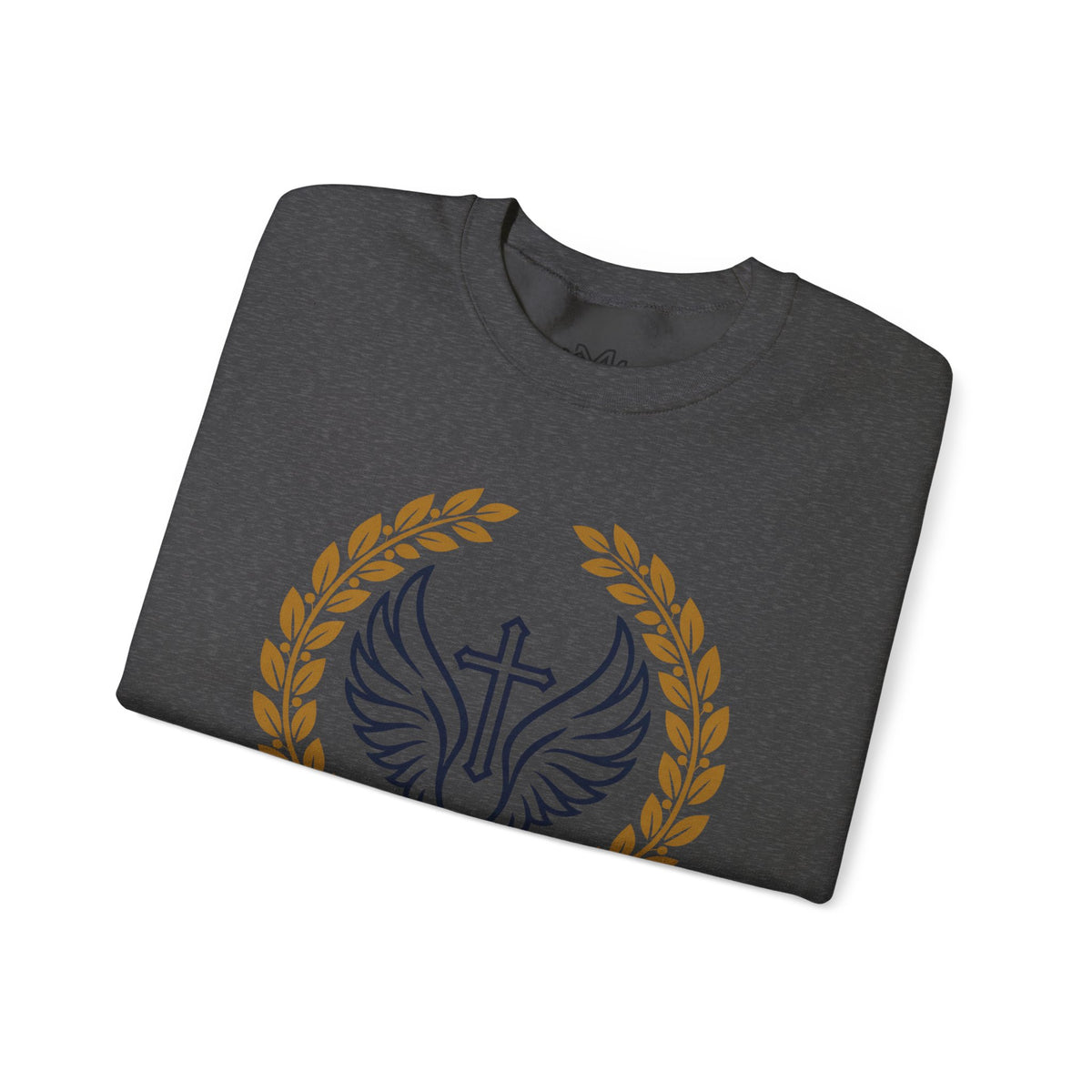 Religious Crewneck Sweatshirt – “Under His Wings” Psalm 91:4 Christian Pullover