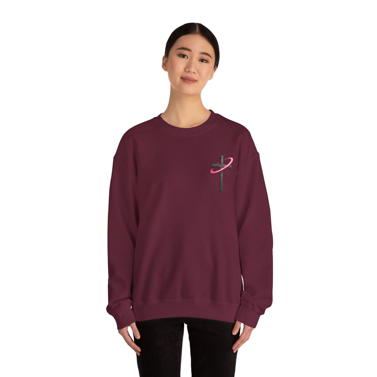 Christian Crewneck Sweatshirt — “With God All Things Are Possible” Inspirational Pullover