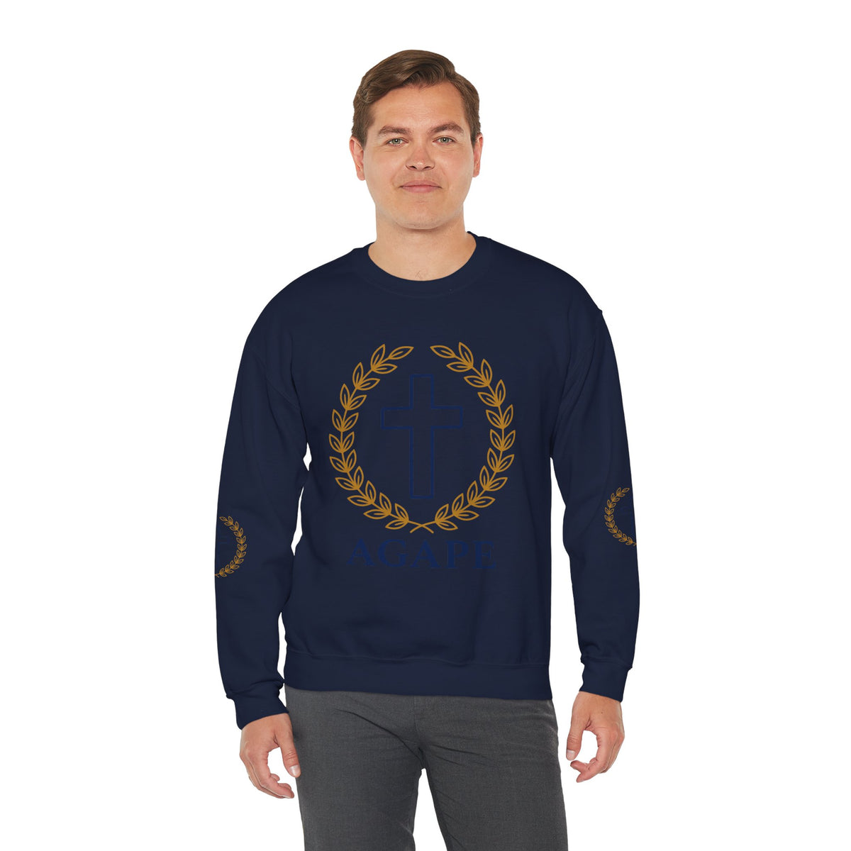 Agape Cross Crewneck Sweatshirt — Christian Faith Pullover