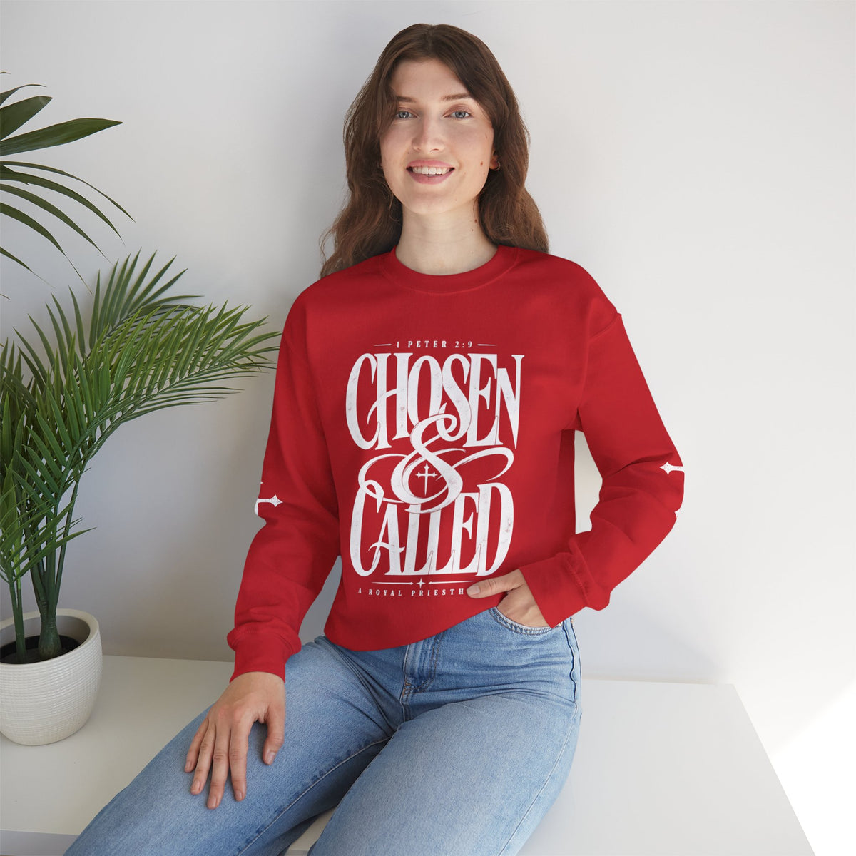 Chosen & Called Crewneck Sweatshirt — Christian Faith Apparel, 'A Royal Priesthood' Gospel Pullover