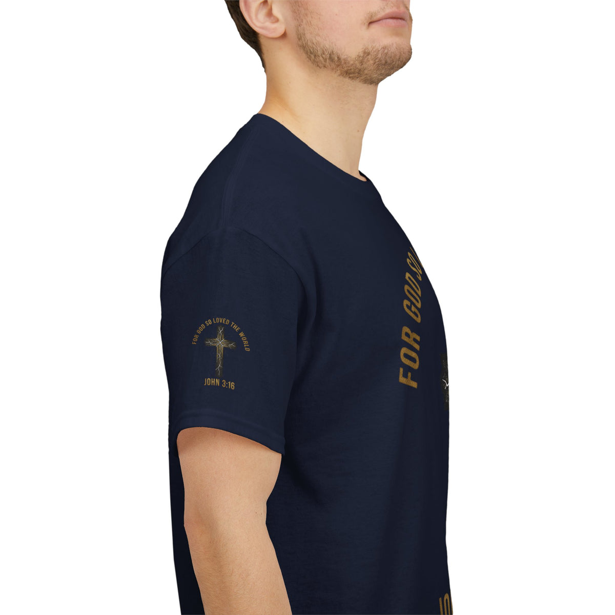 John 3:16 Cross T-Shirt — "For God So Loved the World" Christian Tee