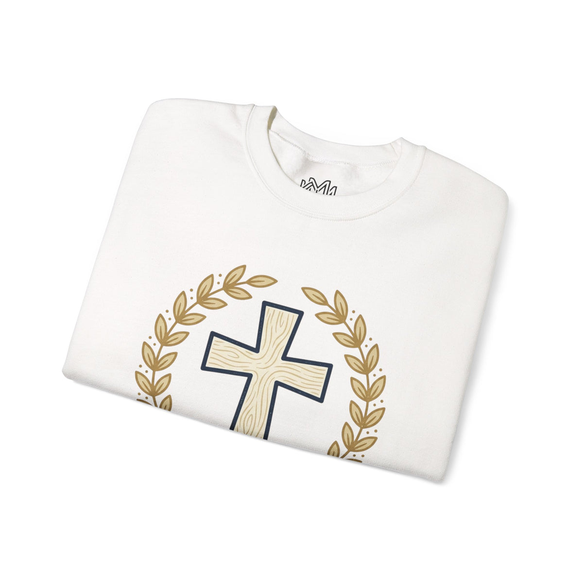Faith Cross Crewneck Sweatshirt — Christian Psalm 27:1 Pullover