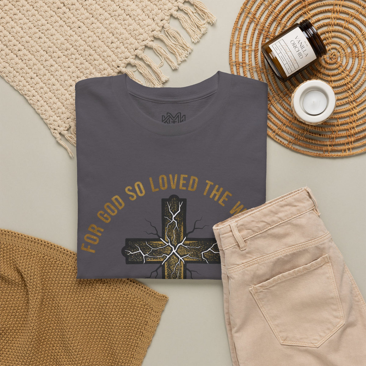 John 3:16 Cross T-Shirt — "For God So Loved the World" Christian Tee