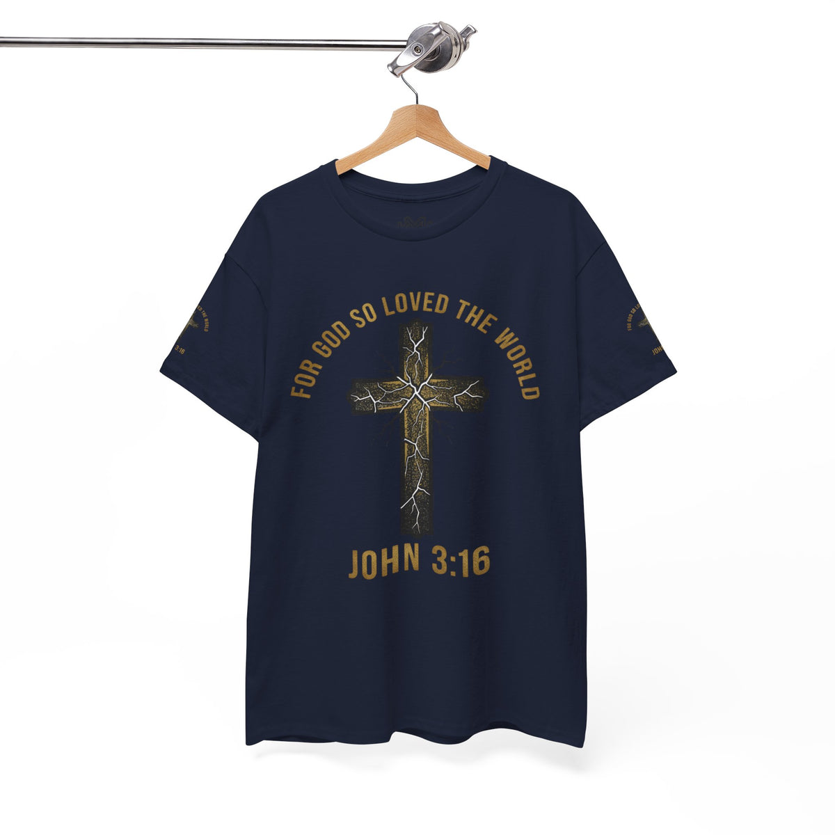 John 3:16 Cross T-Shirt — "For God So Loved the World" Christian Tee