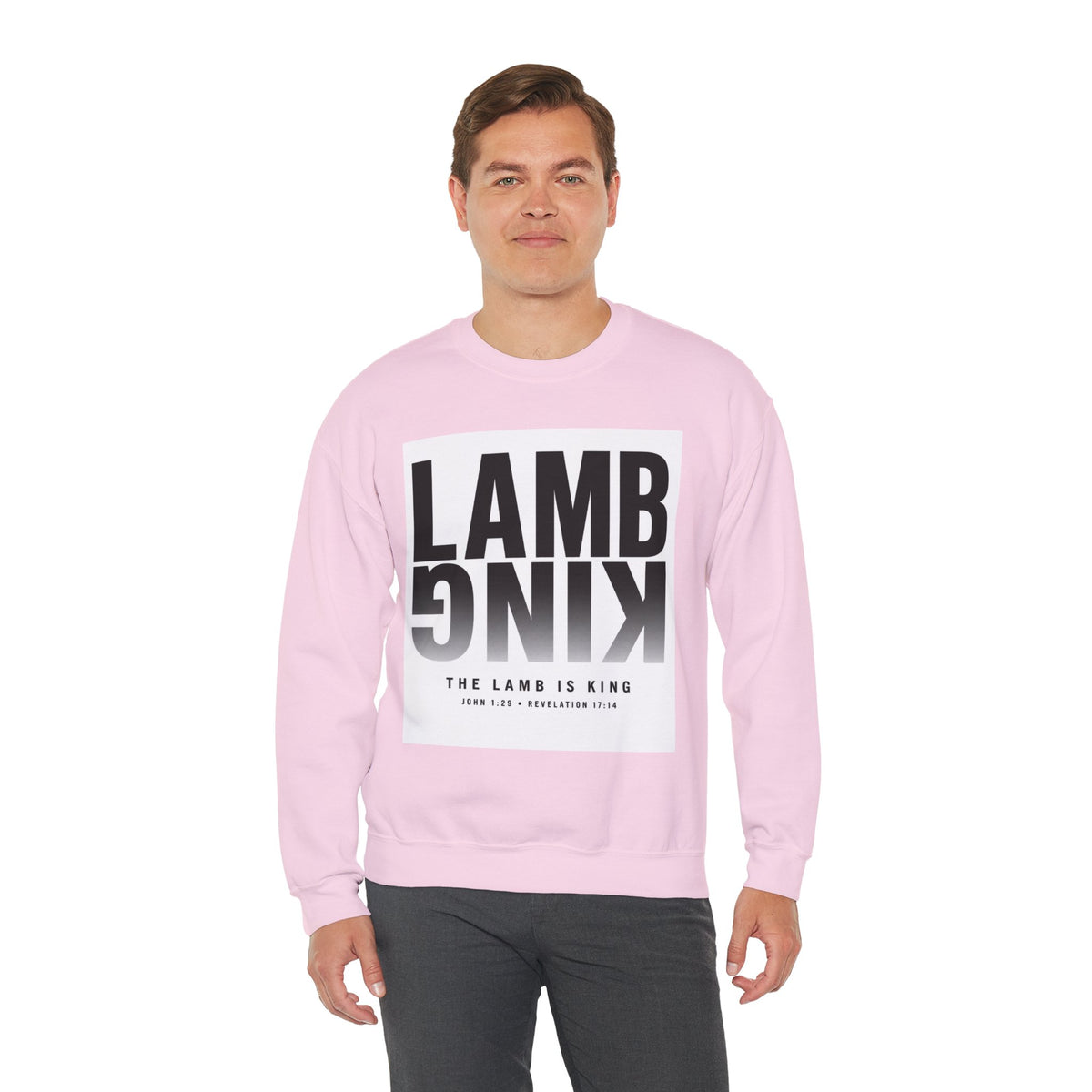 Lamb King Crewneck Sweatshirt — "The Lamb Is King" Christian Graphic Pullover
