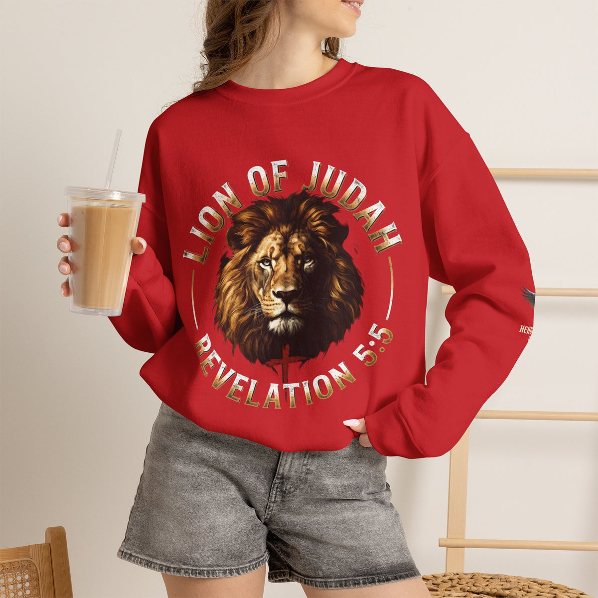 Lion of Judah Sweatshirt – "Revelation 5:5" Christian Crewneck