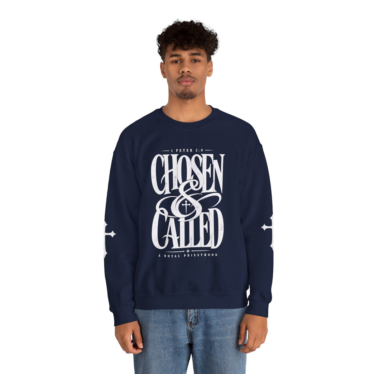 Chosen & Called Crewneck Sweatshirt — Christian Faith Apparel, 'A Royal Priesthood' Gospel Pullover