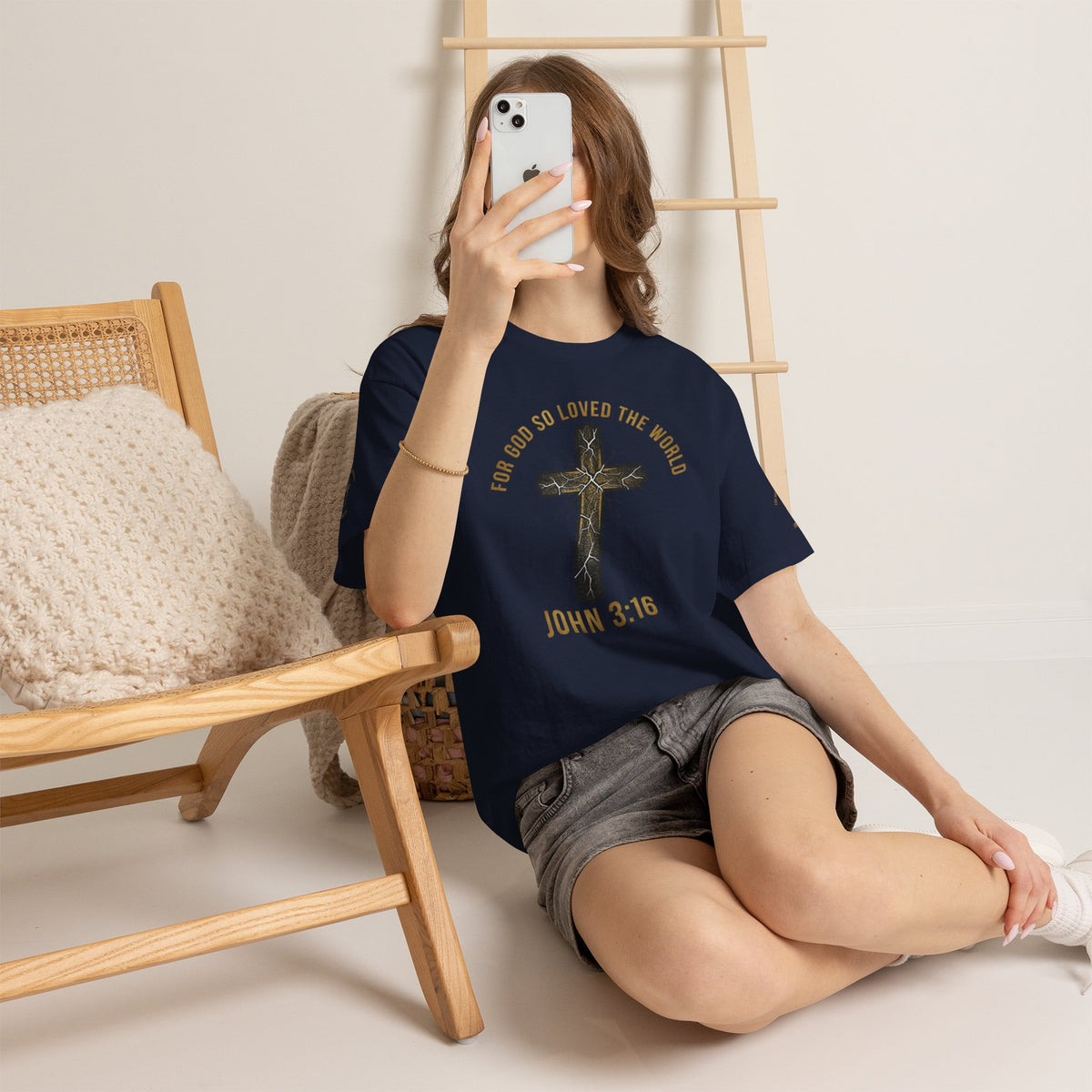 John 3:16 Cross T-Shirt — "For God So Loved the World" Christian Tee