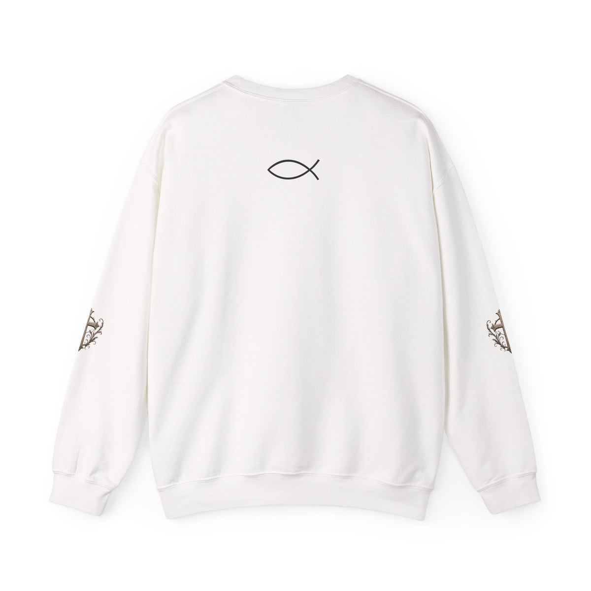 Lion of Judah Sweatshirt — Christian Lion Crewneck with Crown & Ichthys Back