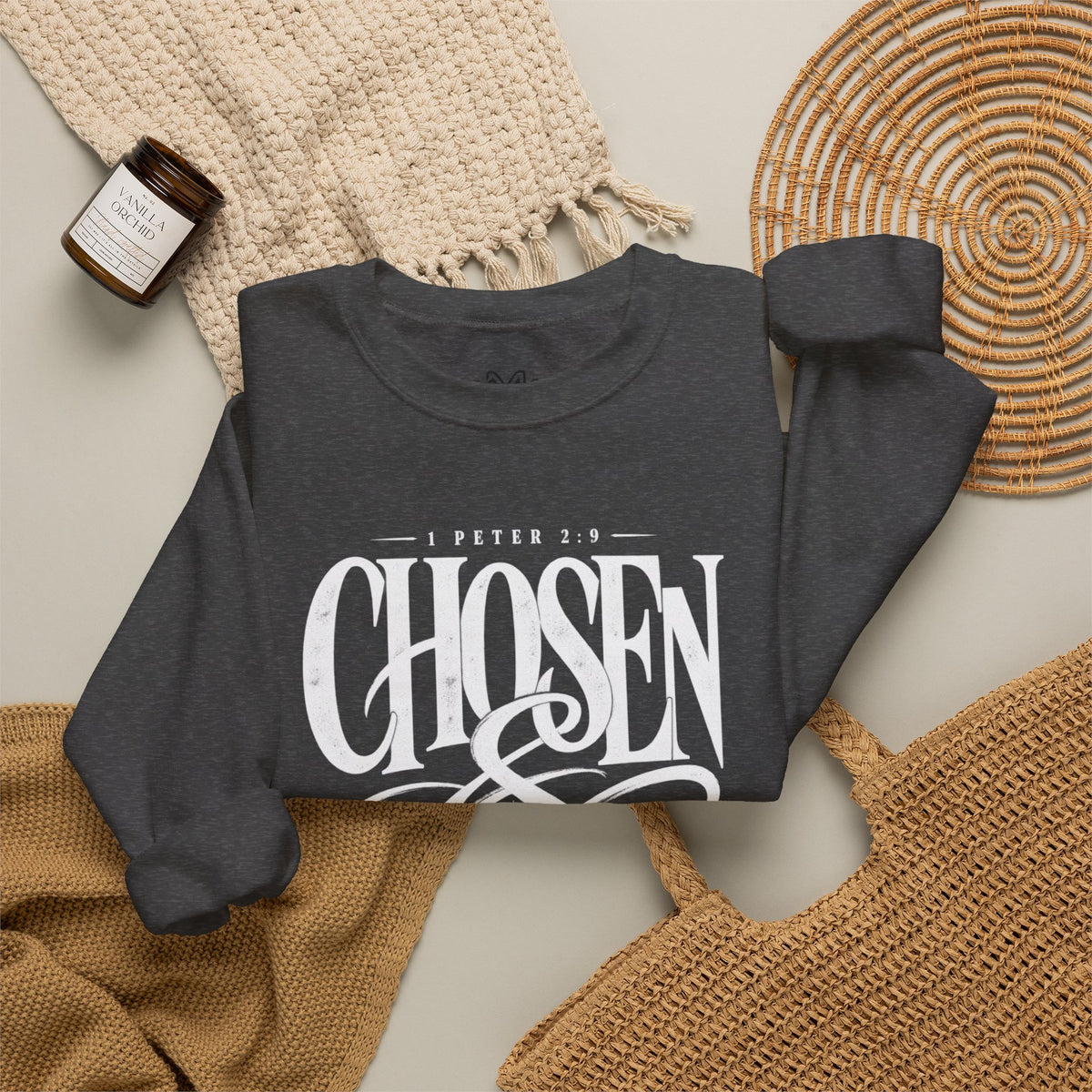 Chosen & Called Crewneck Sweatshirt — Christian Faith Apparel, 'A Royal Priesthood' Gospel Pullover