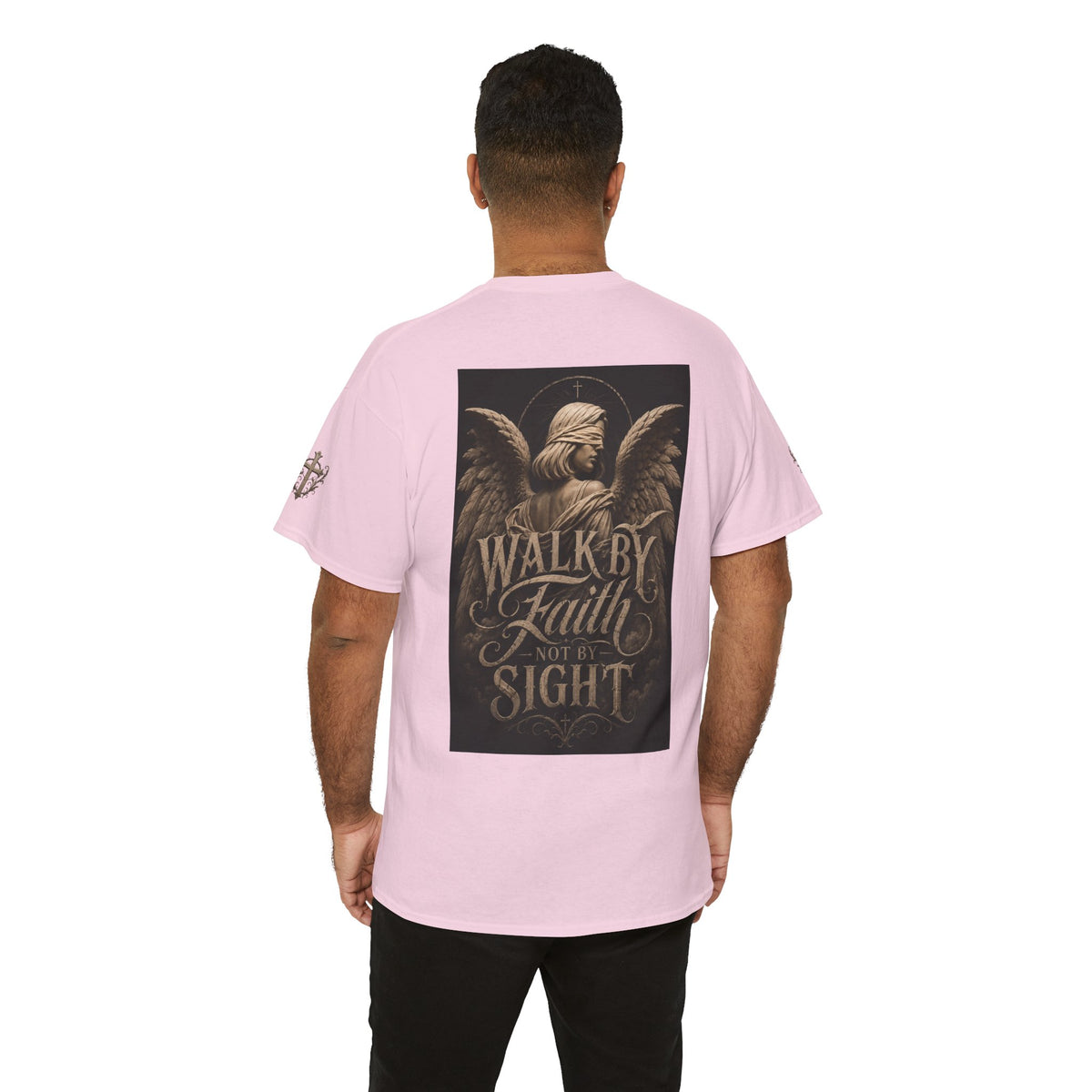 Angel Graphic Tee — "Walk by Faith, Not by Sight" Inspirational T‑Shirt